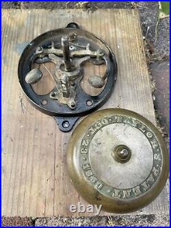 Authentic Antique Victorian Mechanical Door Bell Taylors Patent 1860 Excellent