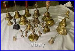 Avid Collectors Lot Of Brass Bells. Over 16 Per Lot