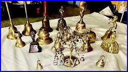 Avid Collectors Lot Of Brass Bells. Over 16 Per Lot