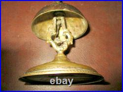 BB Solid Brass Ornate Working Desk Bell On Stand, With Antique Patina Finish 1874