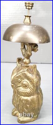 BRASS OWL Novelty DESK BELL Antique 19th century