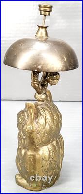 BRASS OWL Novelty DESK BELL Antique 19th century