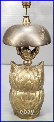 BRASS OWL Novelty DESK BELL Antique 19th century