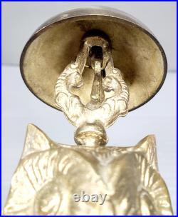 BRASS OWL Novelty DESK BELL Antique 19th century