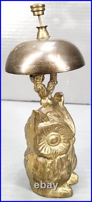 BRASS OWL Novelty DESK BELL Antique 19th century