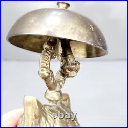 BRASS OWL Novelty DESK BELL Antique 19th century