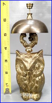 BRASS OWL Novelty DESK BELL Antique 19th century