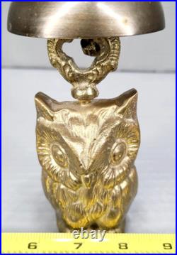 BRASS OWL Novelty DESK BELL Antique 19th century