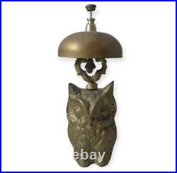 BRASS OWL novelty DESK BELL Antique 19th century