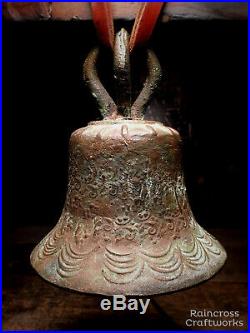 BRONZE MISSION BELL, Vtg Antique Spanish Colonial Mexican Church Brass Mexico