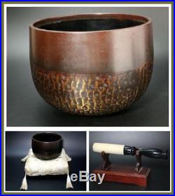 BT64 Japanese Buddhist temple bell orin bow gong # Buddhism withcushion & stick