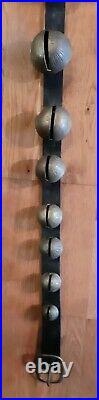 Beautiful Antique Brass Sleigh Bells, Brass Buckle, on Perfect 66 Leather Strap