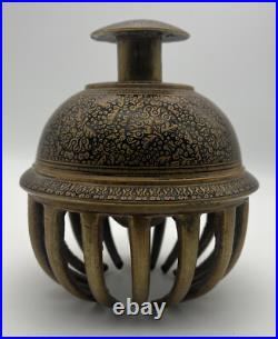 Beautiful Huge Vintage Solid Brass Indian Asian Claw Bell Clapper Hand Hammered Beautiful Huge Vintage Solid Brass Indian Asian Claw Bell Clapper Hand Hammered