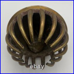 Beautiful Huge Vintage Solid Brass Indian Asian Claw Bell Clapper Hand Hammered