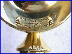 Beautiful Western Electric Dial Candlestick Brass Cow Bells Antique Telephone