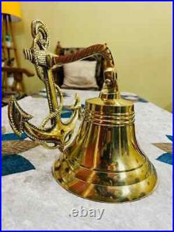 Bell Wall Hanging Ship Bell 10 Brass Anchor Boat Decor