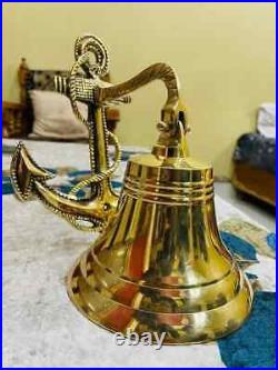 Bell Wall Hanging Ship Bell 10 Brass Anchor Boat Decor