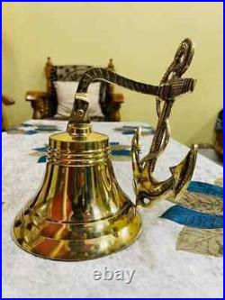 Bell Wall Hanging Ship Bell 10 Brass Anchor Boat Decor