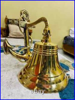 Bell Wall Hanging Ship Bell 10 Brass Anchor Boat Decor