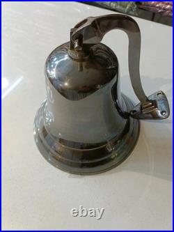Big 11 Vintage Nautical Hanging Brass Ship Door Bell With Wall Mounted Bracket