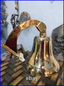 Big Brass Door Bell Wall Hanging Mount bell Nautical Brass Ship Loud Sound Decor