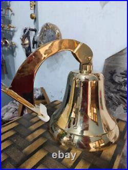 Big Brass Door Bell Wall Hanging Mount bell Nautical Brass Ship Loud Sound Decor