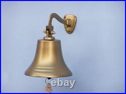 Big Door Bell Wall Hanging Mount Bell Marine Nautical Brass Ship Calling Decor
