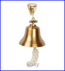Big Door Bell Wall Hanging Mount Bell Marine Nautical Brass Ship Calling Decor