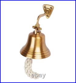 Big Door Bell Wall Hanging Mount Bell Marine Nautical Brass Ship Calling Decor