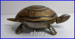 Boj eibar damasquina brass turtle hotel dinner desk bell toledo spain vintage