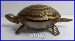 Boj eibar damasquina brass turtle hotel dinner desk bell toledo spain vintage