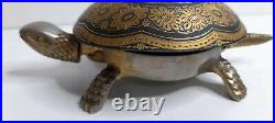 Boj eibar damasquina brass turtle hotel dinner desk bell toledo spain vintage