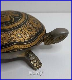 Boj eibar damasquina brass turtle hotel dinner desk bell toledo spain vintage