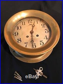 Brass 8.25 Chelsea Ships Bell Clock from ship 6 Dial S/N 139600 1920-1924 WOW