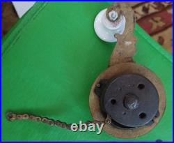 Brass And Porcelain Servants Bell Lever