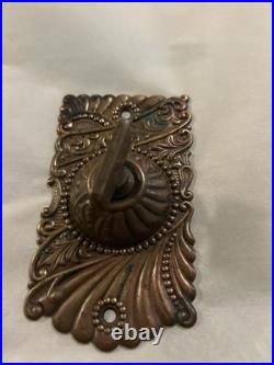 Brass Antique Mechanical Doorbell WithOrnate Decorative Wall Mount