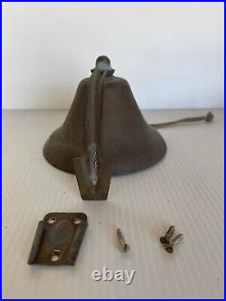Brass Bell Vintage With Clapper And Mounting