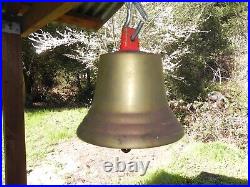 Brass / Bronze Vintage School / Farm / Church Bell 8 Tall Weight is 12 Lbs