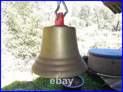 Brass / Bronze Vintage School / Farm / Church Bell 8 Tall Weight is 12 Lbs