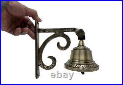 Brass Call Bells Ship Bell Nautical Bracket Mount Wall Bell for Indoor Outdoor