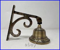 Brass Call Bells Ship Bell Nautical Bracket Mount Wall Bell for Indoor Outdoor