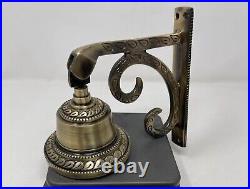 Brass Call Bells Ship Bell Nautical Bracket Mount Wall Bell for Indoor Outdoor