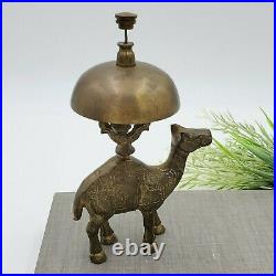 Brass Camel Bell Hotel Front Desk Counter Antique Figure Concierge Bellhop Video