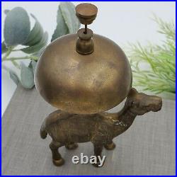 Brass Camel Bell Hotel Front Desk Counter Antique Figure Concierge Bellhop Video