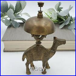 Brass Camel Bell Hotel Front Desk Counter Antique Figure Concierge Bellhop Video