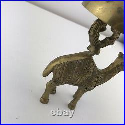 Brass Camel Push Bell Hotel Front Desk Counter Antique Figure Bellhop VTG Patia