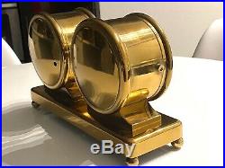 Brass Chelsea Ship's Bell Clock & Barometer Desktop All Brass Vintage