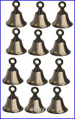 Brass Decorative Bell for Pooja Rooms Pack of 12 Home Decor Antique Marvel