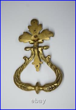 Brass Flower Door Knocker Peacock Wing Design Engraving Door Bell Ring Dec GTX