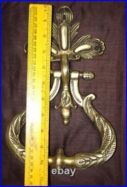 Brass Flower Door Knocker Peacock Wing Design Engraving Door Bell Ring Dec GTX